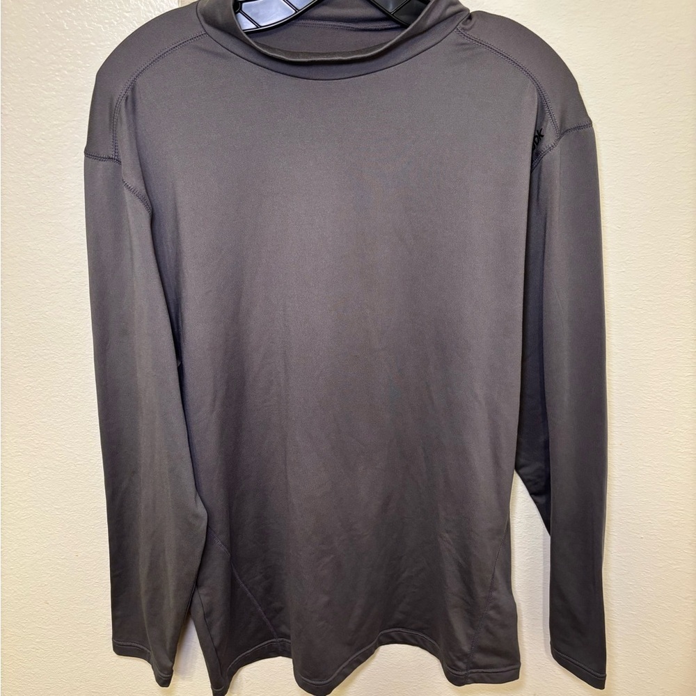 Reebok Men's Charcoal Long Sleeve Tee mock neck